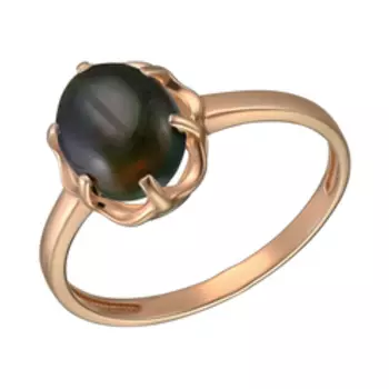 Серебряное кольцо с натуральным черным опалом