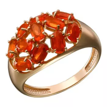 Серебряное кольцо с натуральными огненными опалами