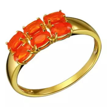 Серебряное кольцо с натуральными огненными опалами