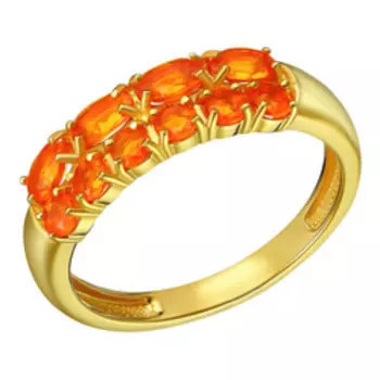 Серебряное кольцо с натуральными огненными опалами