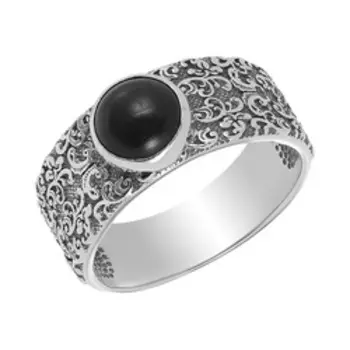 Серебряное кольцо с обсидианом