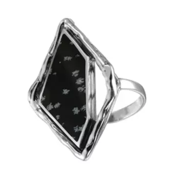 Серебряное кольцо с обсидианом