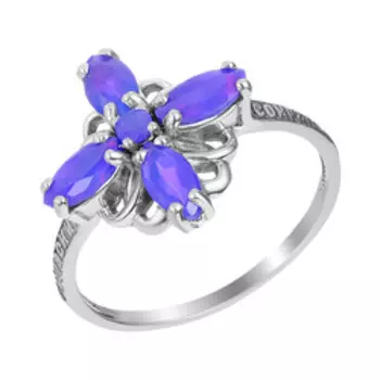 Серебряное кольцо с опалами "Спаси и сохрани"