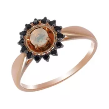 Серебряное кольцо с опалом и фианитами