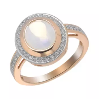 Серебряное кольцо с опалом и фианитами