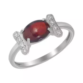 Серебряное кольцо с опалом и фианитами