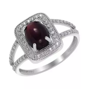 Серебряное кольцо с опалом и фианитами