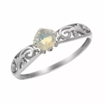 Серебряное кольцо с опалом и фианитами