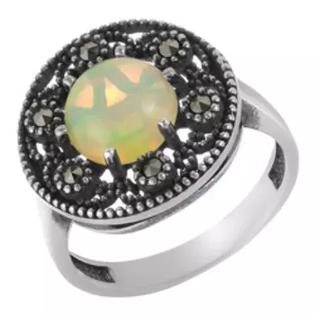 Серебряное кольцо с опалом и марказитами