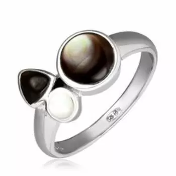 Серебряное кольцо с перламутром и эмалью