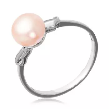 Серебряное кольцо с персиковым жемчугом