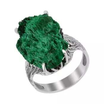 Серебряное кольцо с плисовым малахитом