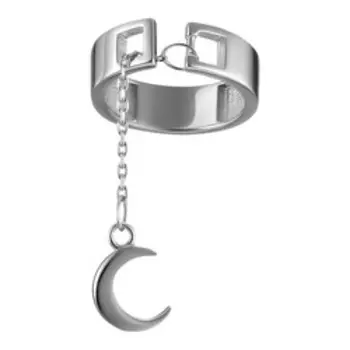 Серебряное кольцо с подвесным элементом "Месяц"