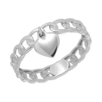 Серебряное кольцо с подвесным элементом "Сердце"