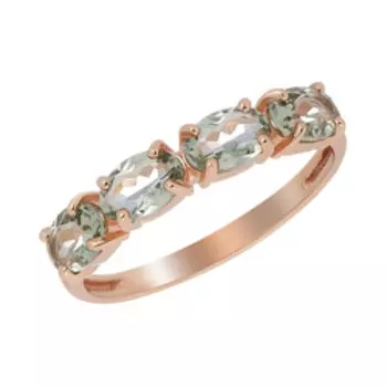 Серебряное кольцо с празиолитами