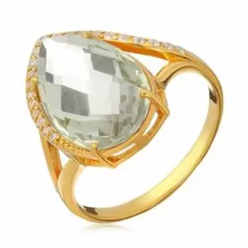 Серебряное кольцо с празиолитом и фианитами