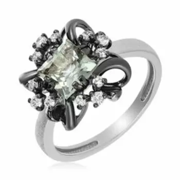 Серебряное кольцо с празиолитом