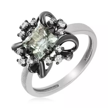 Серебряное кольцо с празиолитом