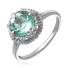 Серебряное кольцо с празиолитом