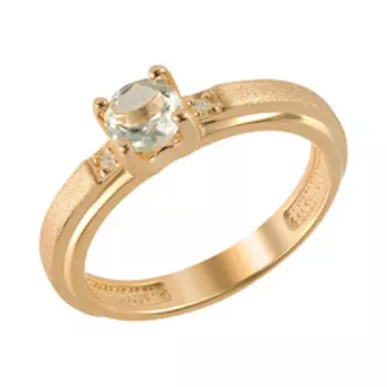 Серебряное кольцо с празиолитом и бриллиантами