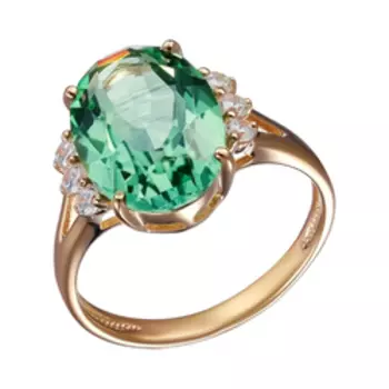 Серебряное кольцо с празиолитом и фианитами