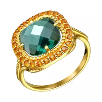 Серебряное кольцо с празиолитом и фианитами