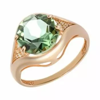 Серебряное кольцо с празиолитом и фианитами