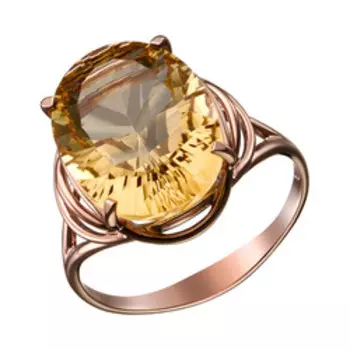 Серебряное кольцо с природным цитрином