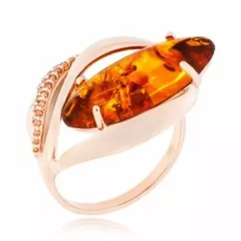 Серебряное кольцо с янтарем