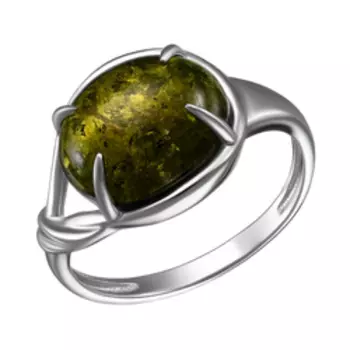 Серебряное кольцо с янтарем