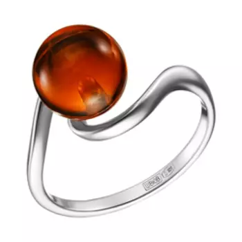 Серебряное кольцо с янтарем
