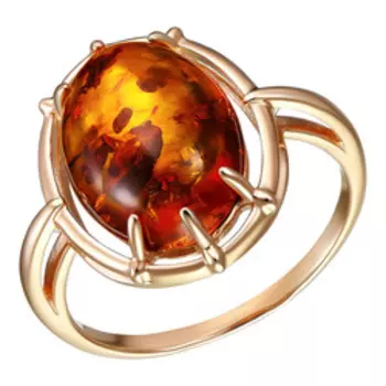 Серебряное кольцо с янтарем