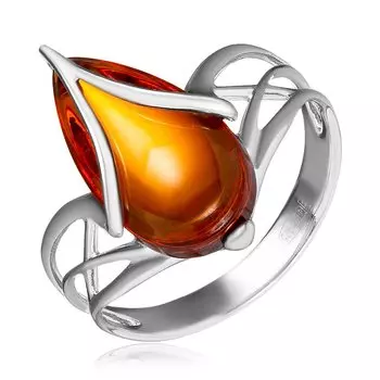 Серебряное кольцо с янтарем