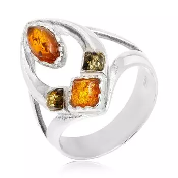 Серебряное кольцо с янтарем
