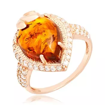 Серебряное кольцо с янтарем