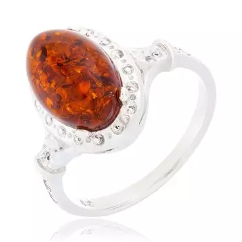 Серебряное кольцо с янтарем