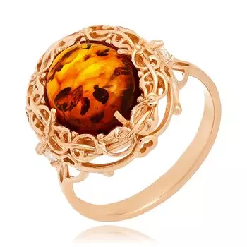 Серебряное кольцо с янтарем