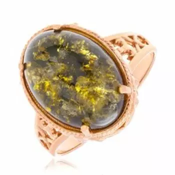 Серебряное кольцо с янтарем