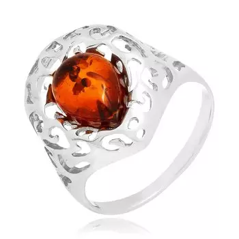 Серебряное кольцо с янтарем