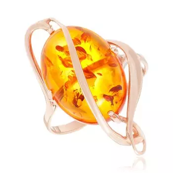 Серебряное кольцо с янтарем