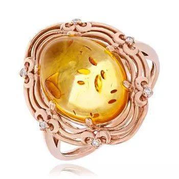 Серебряное кольцо с янтарем