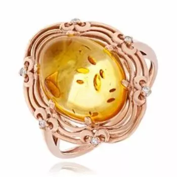 Серебряное кольцо с янтарем