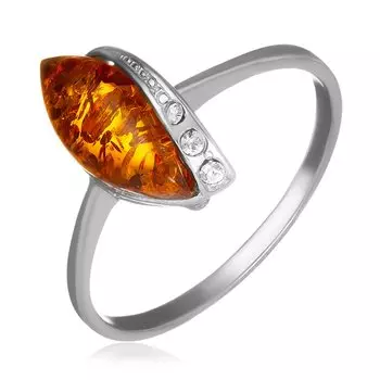 Серебряное кольцо с янтарем