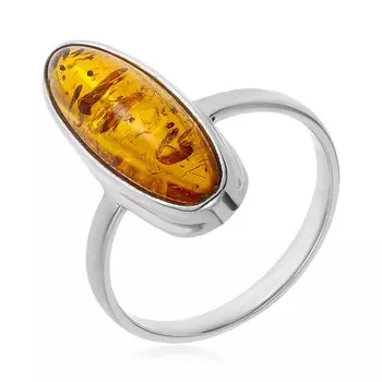 Серебряное кольцо с янтарем