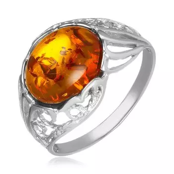 Серебряное кольцо с янтарем