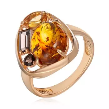 Серебряное кольцо с янтарем