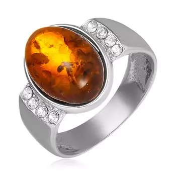 Серебряное кольцо с янтарем