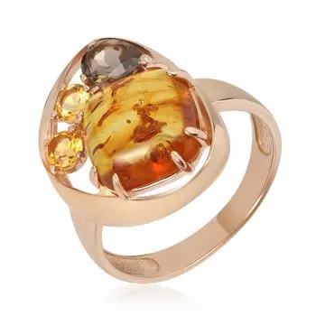 Серебряное кольцо с янтарем