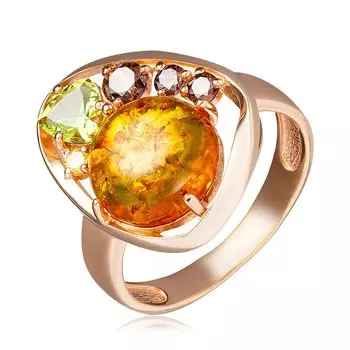 Серебряное кольцо с янтарем