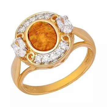 Серебряное кольцо с янтарем